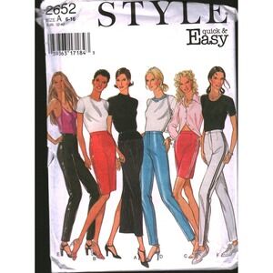 Style 2652 Sewing Pattern Womens Skirts Pants Trousers Sz 6-16 Uncut Quick Easy